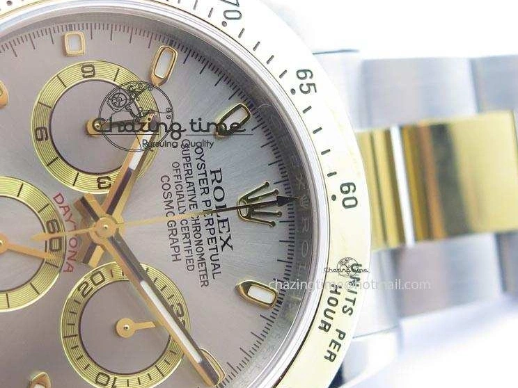 0405 Colorful Daytona SS YG 116523 JF Best Edition Gray Dial On SS YG Bracelet A 3897